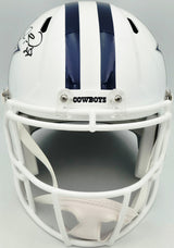 Dez Bryant Autographed Dallas Cowboys White 2022 Alternate Full Size Speed Replica Helmet Beckett BAS Witness Stock #267499