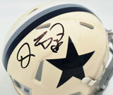 Dez Bryant Autographed Dallas Cowboys Cream Retro Speed Mini Helmet Beckett BAS Witness Stock #267500