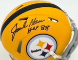 Jack Ham Autographed Pittsburgh Steelers Yellow 2025 Alternate Speed Mini Helmet "HOF 88" Beckett BAS Witness Stock #267502