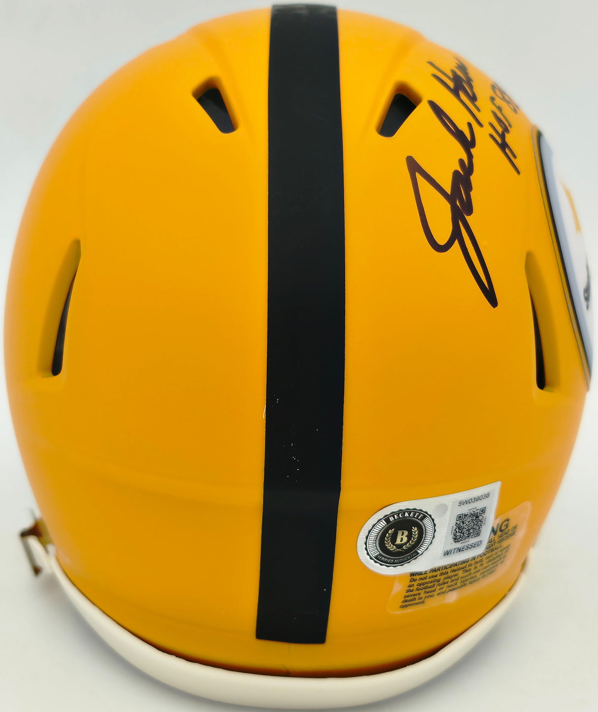 Jack Ham Autographed Pittsburgh Steelers Yellow 2025 Alternate Speed Mini Helmet "HOF 88" Beckett BAS Witness Stock #267502
