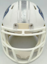 Bruce Smith Autographed Buffalo Bills White Rivalries Speed Mini Helmet Beckett BAS Witness Stock #267552