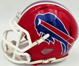 Bruce Smith Autographed Buffalo Bills Red 1987-2001 Throwback Speed Mini Helmet Beckett BAS Witness Stock #267554