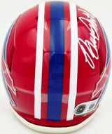 Bruce Smith Autographed Buffalo Bills Red 1987-2001 Throwback Speed Mini Helmet Beckett BAS Witness Stock #267554