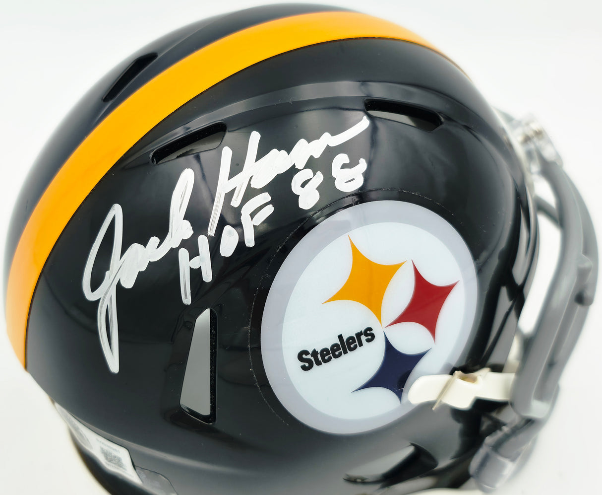 Jack Ham Autographed Pittsburgh Steelers Black Speed Mini Helmet "HOF 88" Beckett BAS Witness Stock #267557