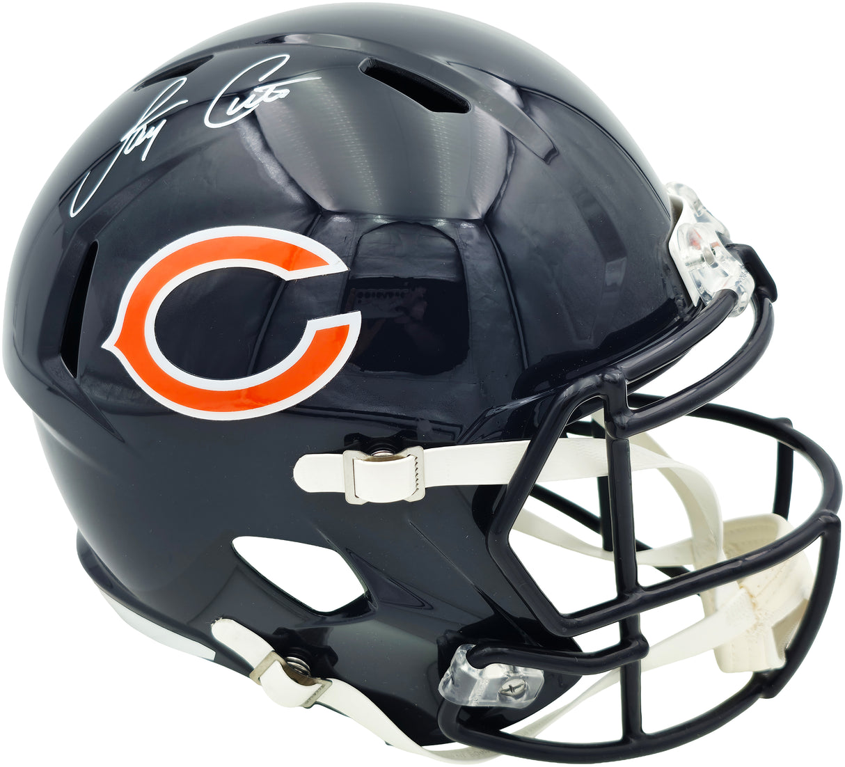 Jay Cutler Autographed Chicago Bears Blue Full Size Speed Replica Helmet Beckett BAS Witness Stock #267559