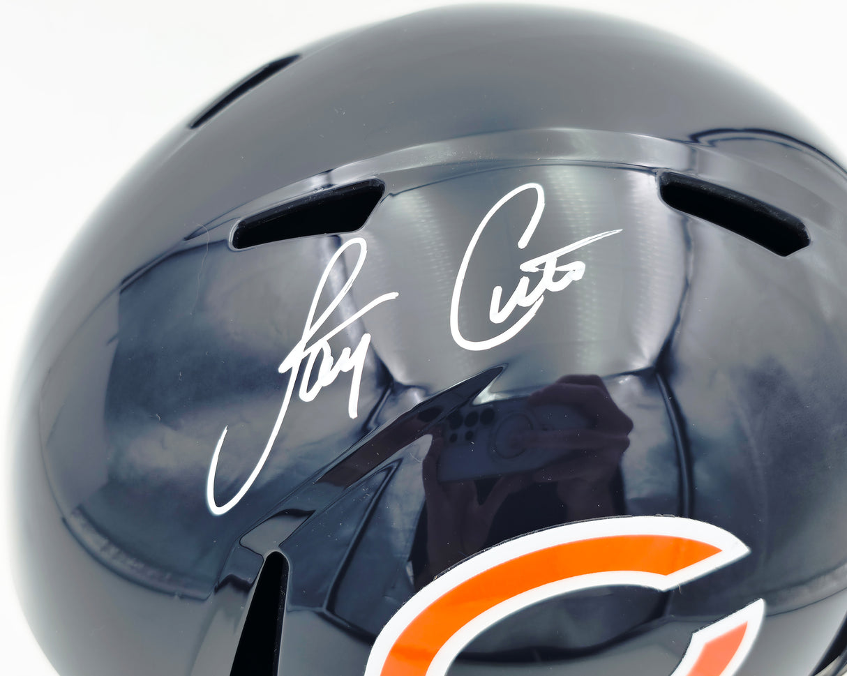 Jay Cutler Autographed Chicago Bears Blue Full Size Speed Replica Helmet Beckett BAS Witness Stock #267559