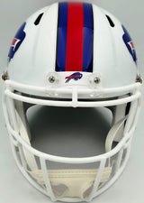 Bruce Smith Autographed Buffalo Bills White Full Size Speed Replica Helmet Beckett BAS Witness Stock #267561