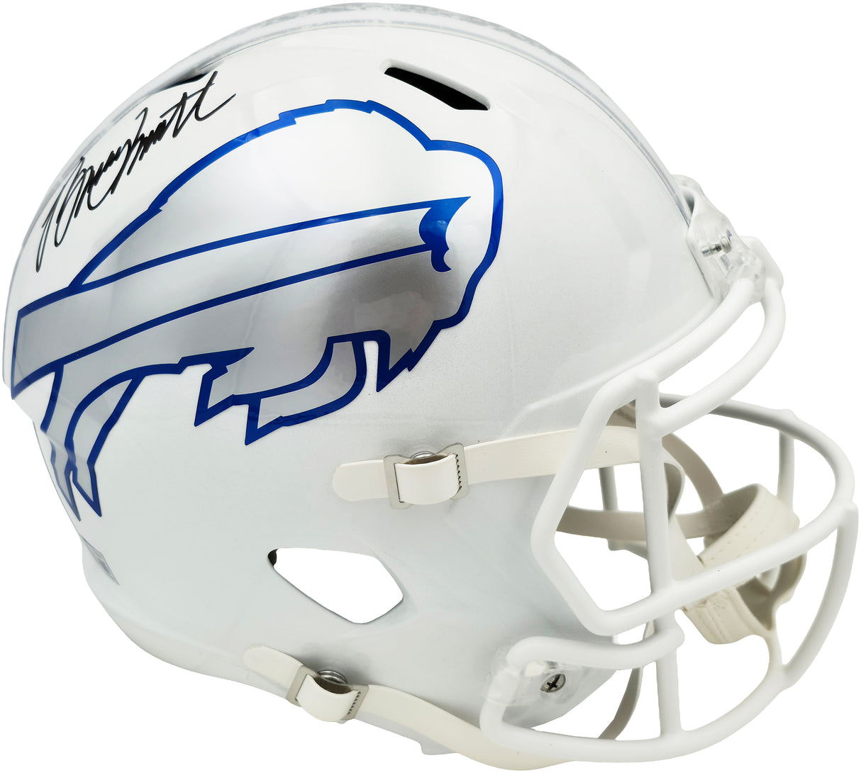 Bruce Smith Autographed Buffalo Bills White Full Size Rivalries Speed Replica Helmet Beckett BAS Witness Stock #267562