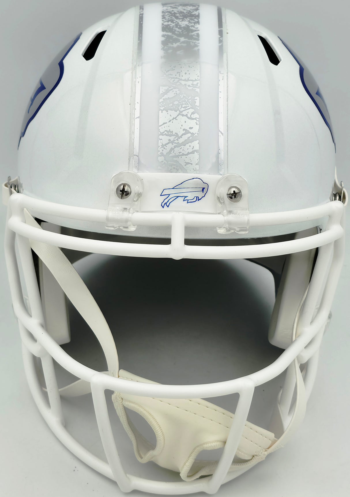Bruce Smith Autographed Buffalo Bills White Full Size Rivalries Speed Replica Helmet Beckett BAS Witness Stock #267562