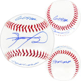 Sammy Sosa Autographed Official MLB Baseball Chicago Cubs "609 HR & 98 NL MVP" Beckett BAS Witness Stock #267421