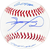 Sammy Sosa Autographed Official MLB Baseball Chicago Cubs "609 HR & 98 NL MVP" Beckett BAS Witness Stock #267421