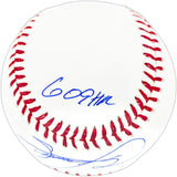 Sammy Sosa Autographed Official MLB Baseball Chicago Cubs "609 HR & 98 NL MVP" Beckett BAS Witness Stock #267421