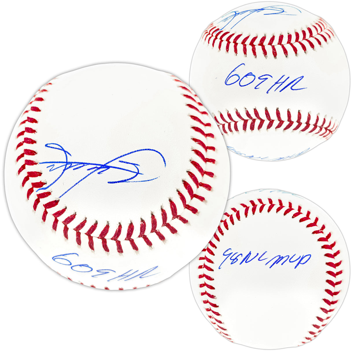 Sammy Sosa Autographed Official MLB Baseball Chicago Cubs "609 HR & 98 NL MVP" Beckett BAS Witness Stock #267422