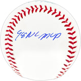 Sammy Sosa Autographed Official MLB Baseball Chicago Cubs "609 HR & 98 NL MVP" Beckett BAS Witness Stock #267422