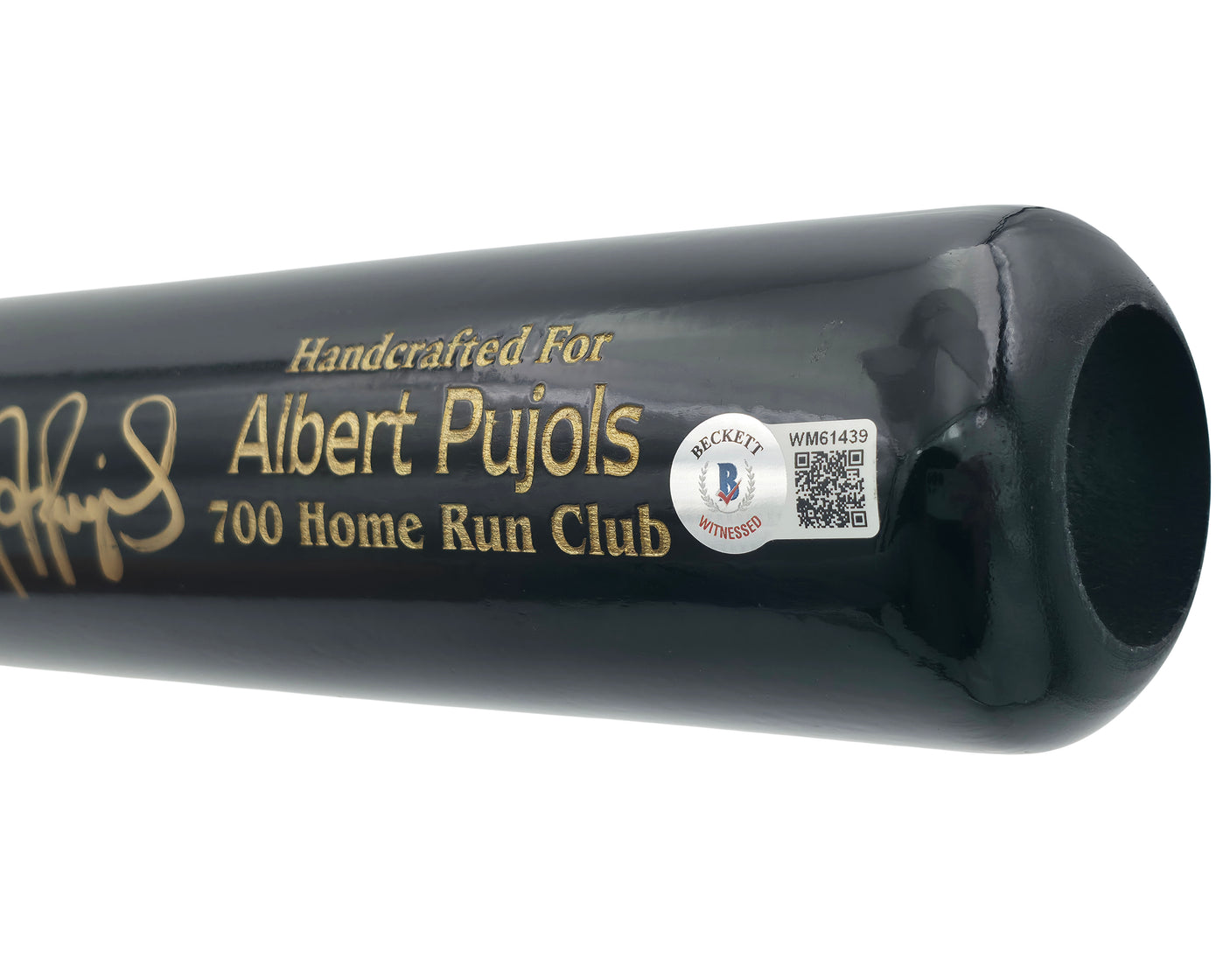 Albert Pujols Autographed Black Marucci 700 Home Run Club Engraving Baseball Bat St. Louis Cardinals Beckett BAS Witness Stock #252443