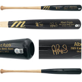 Albert Pujols Autographed Black Marucci 703 Career Home Run Engraving Baseball Bat St. Louis Cardinals Beckett BAS Witness Stock #252444