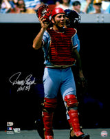 Johnny Bench Autographed 16x20 Photo Cincinnati Reds "HOF 89" Fanatics & MLB Holo Stock #252385