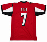 Atlanta Falcons Michael Vick Autographed Red Jersey Beckett BAS Witness Stock #267501