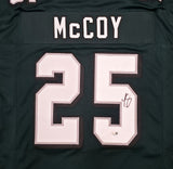 Philadelphia Eagles LeSean McCoy Autographed Green Jersey JSA Witness Stock #267436