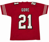 San Francisco 49ers Frank Gore Autographed Red Jersey Beckett BAS Witness Stock #267388