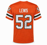 Miami Hurricanes Ray Lewis Autographed Orange Jersey JSA Witness Stock #267397