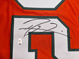 Miami Hurricanes Ray Lewis Autographed Orange Jersey JSA Witness Stock #267397