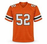 Miami Hurricanes Ray Lewis Autographed Orange Jersey JSA Witness Stock #267397