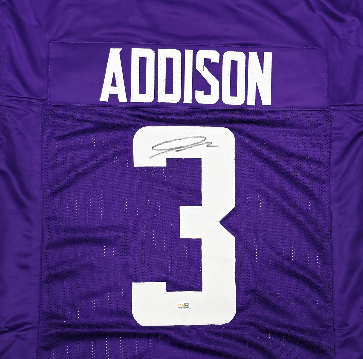 Minnesota Vikings Jordan Addison Autographed Purple Jersey JSA Witness Stock #267429