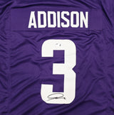Minnesota Vikings Jordan Addison Autographed Purple Jersey Beckett BAS QR Stock #267430