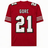 San Francisco 49ers Frank Gore Autographed Red Jersey Beckett BAS Witness Stock #267391