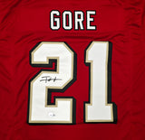 San Francisco 49ers Frank Gore Autographed Red Jersey Beckett BAS Witness Stock #267391