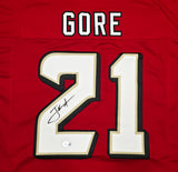 San Francisco 49ers Frank Gore Autographed Red Jersey Beckett BAS Witness Stock #267390