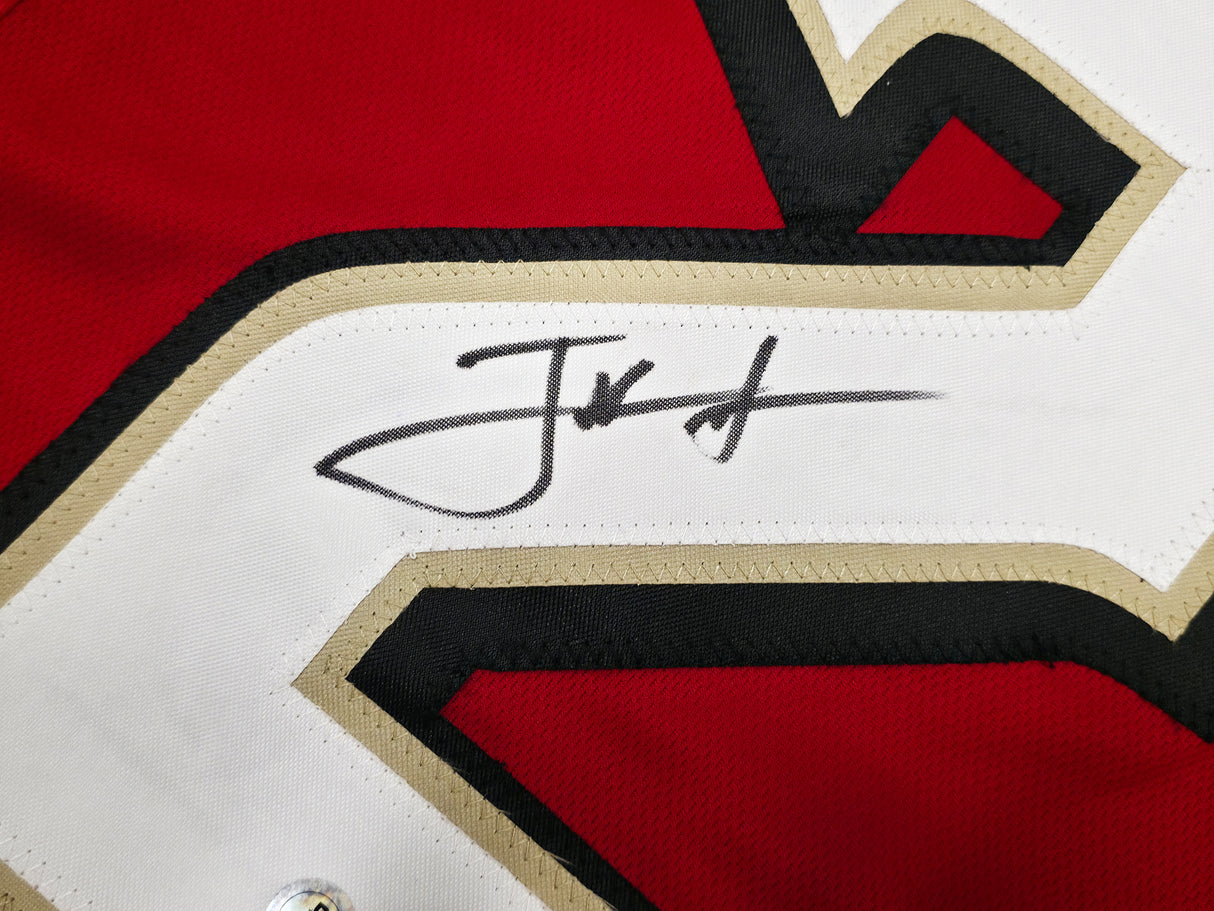 San Francisco 49ers Frank Gore Autographed Red Jersey Beckett BAS Witness Stock #267390