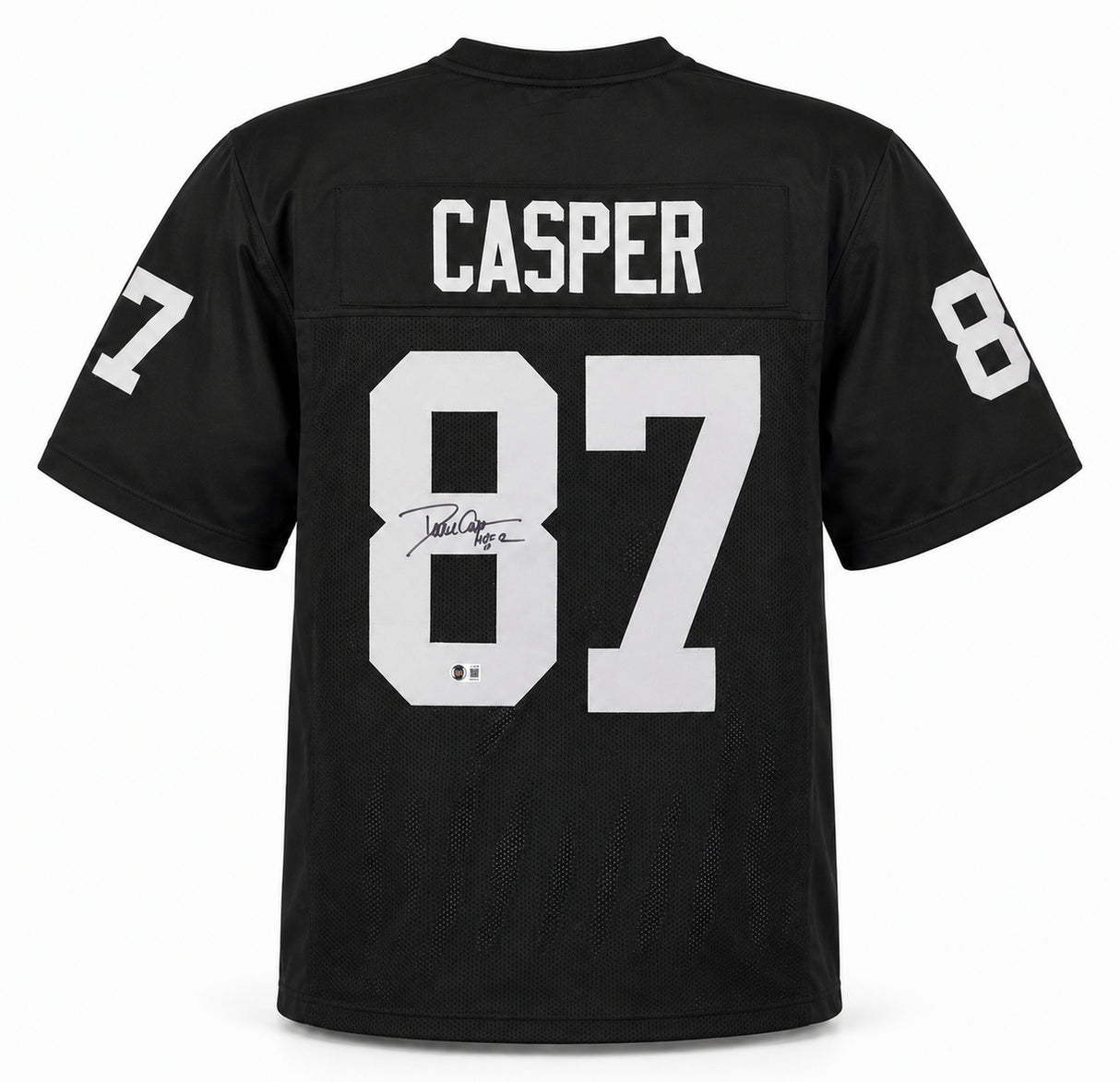 Oakland Raiders Dave Casper Autographed Black Jersey "HOF 02" Beckett BAS Witness Stock #267462