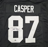 Oakland Raiders Dave Casper Autographed Black Jersey "HOF 02" Beckett BAS Witness Stock #267462
