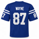 Indianapolis Colts Reggie Wayne Autographed Blue Jersey Beckett BAS Witness Stock #267403