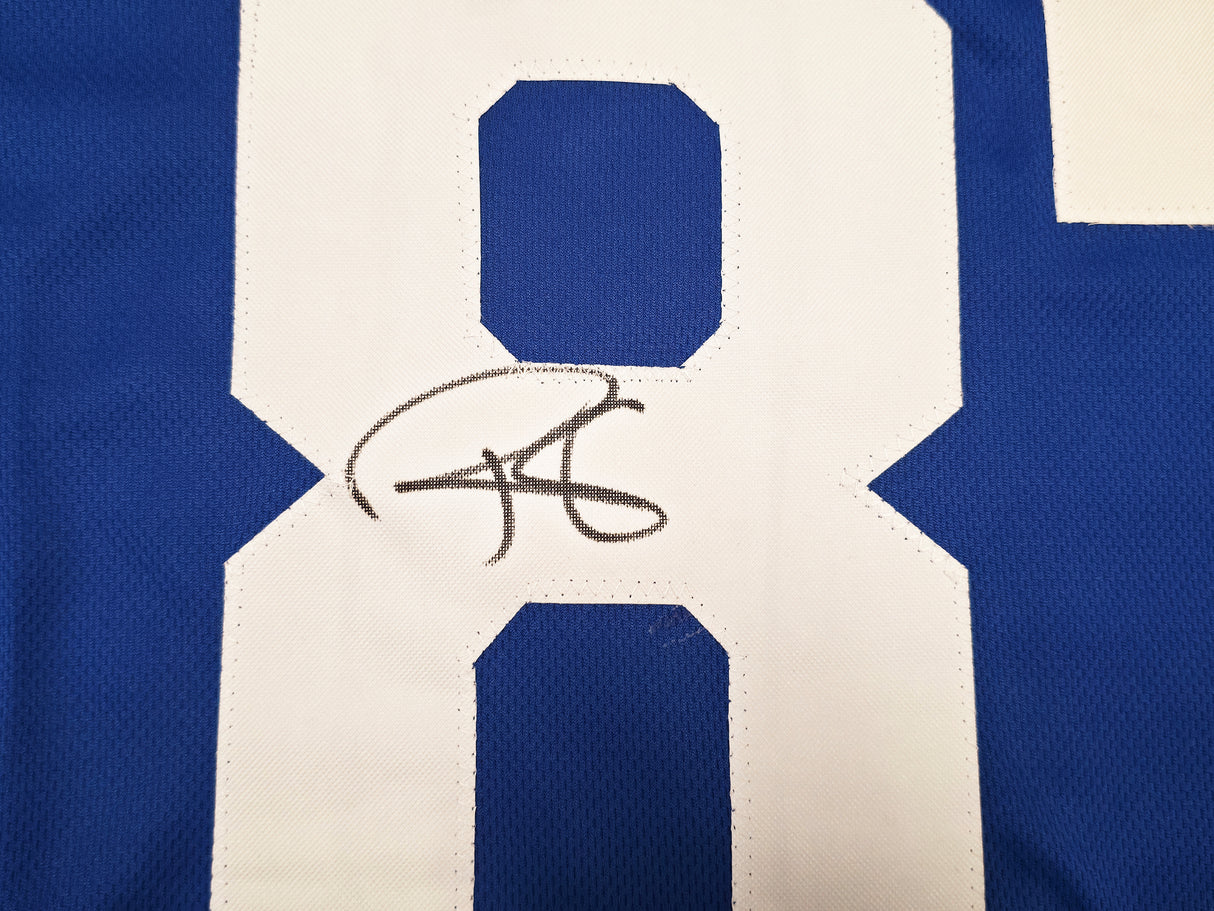 Indianapolis Colts Reggie Wayne Autographed Blue Jersey Beckett BAS Witness Stock #267403