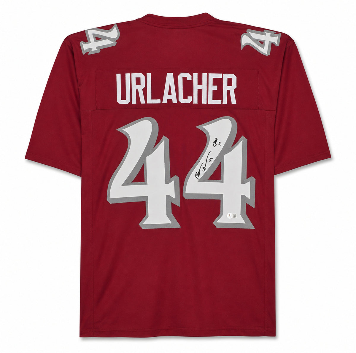 University of New Mexico Brian Urlacher Autographed Red Jersey "CHOF 17" Beckett BAS Witness Stock #267413