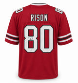 Atlanta Falcons Andre Rison Autographed Red Jersey Beckett BAS Witness Stock #267401