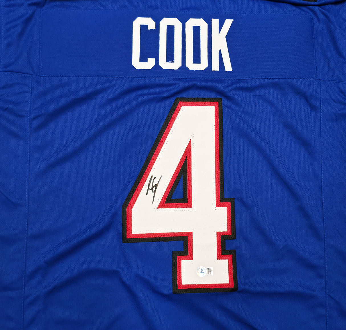 Buffalo Bills James Cook Autographed Blue Jersey Beckett BAS Witness Stock #267404