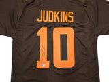 Cleveland Browns Quinshon Judkins Autographed Brown Jersey Beckett BAS Witness Stock #267394