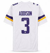 Minnesota Vikings Jordan Addison Autographed White Jersey JSA Witness Stock #267432