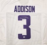 Minnesota Vikings Jordan Addison Autographed White Jersey JSA Witness Stock #267432