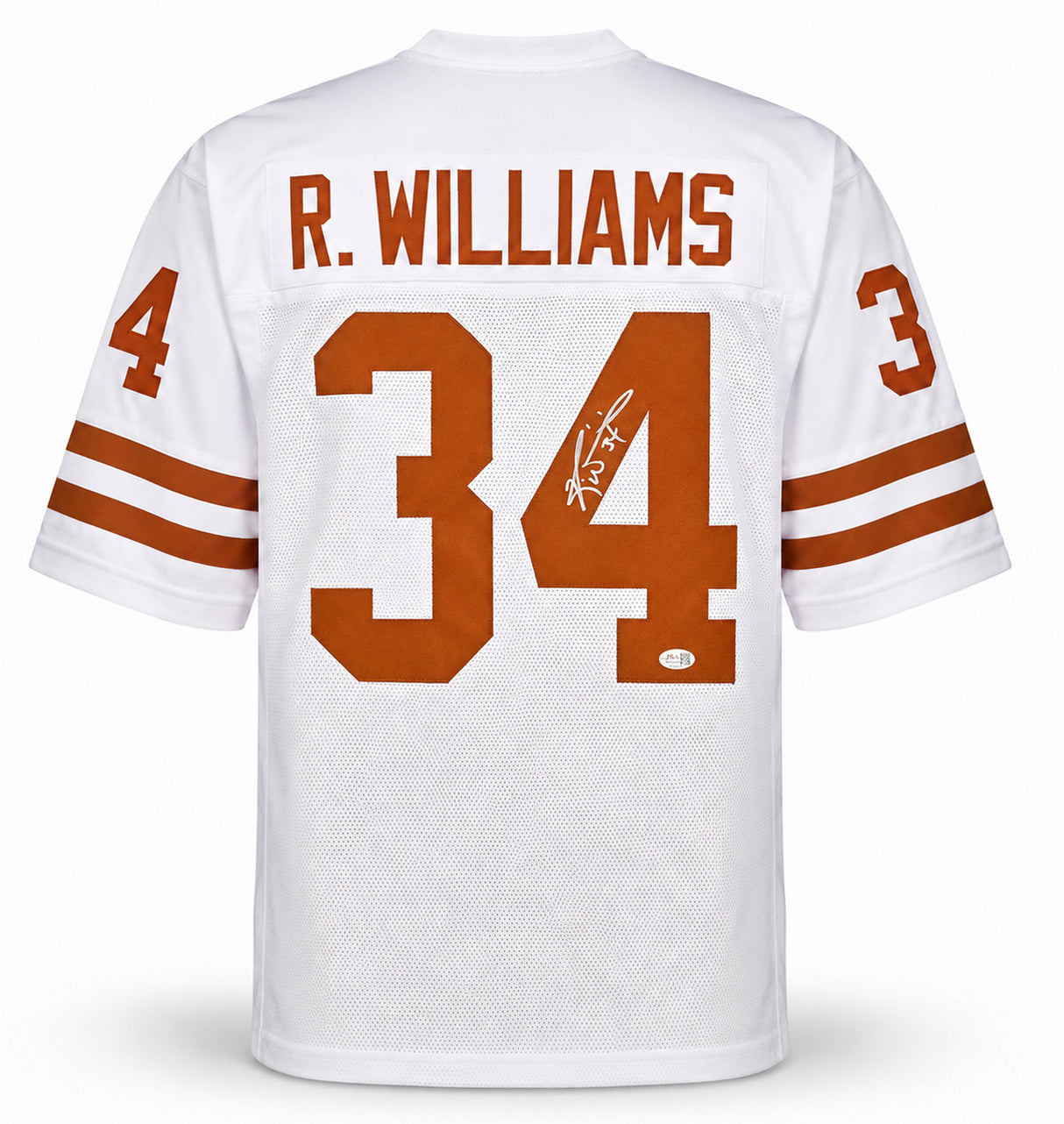 Texas Longhorns Ricky Williams Autographed White Jersey JSA Witness Stock #267382