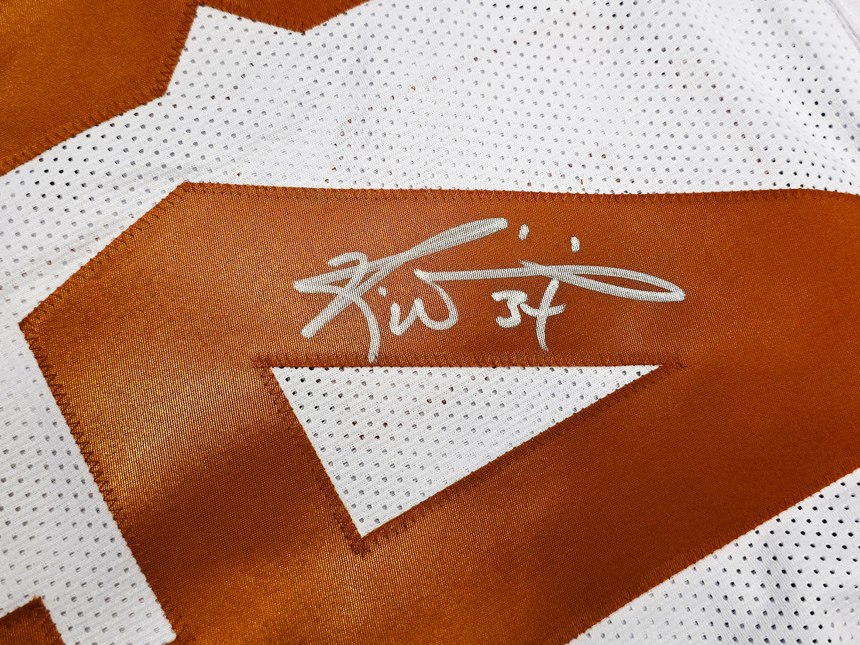 Texas Longhorns Ricky Williams Autographed White Jersey JSA Witness Stock #267382