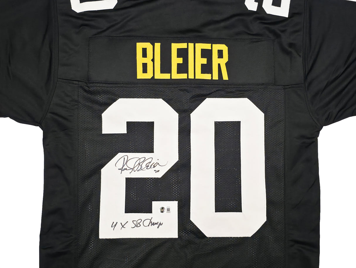 Pittsburgh Steelers Rocky Bleier Autographed Black Jersey "4x SB Champs" Beckett BAS Witness Stock #267504