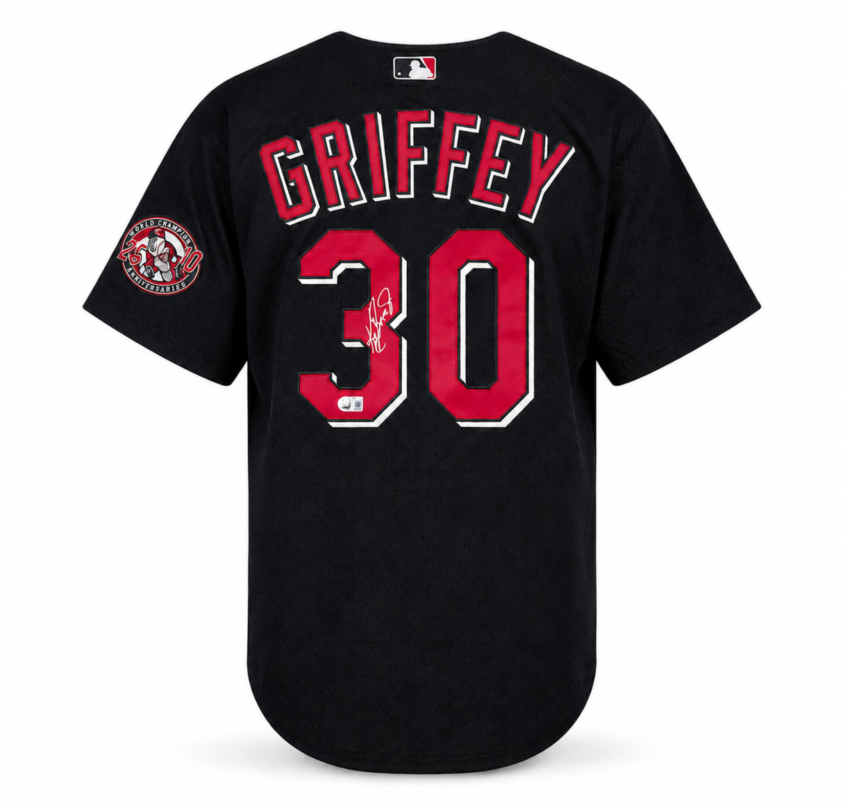 Cincinnati Reds Ken Griffey Jr. Autographed Black Authentic Mitchell & Ness Authentic BP Jersey Size 44 Beckett BAS Witness Stock #267477