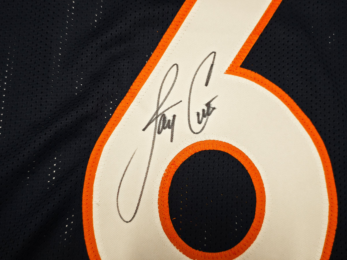 Denver Broncos Jay Cutler Autographed Blue Jersey Beckett BAS Witness Stock #267505