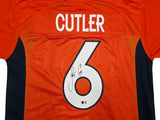 Denver Broncos Jay Cutler Autographed Orange Jersey Beckett BAS Witness Stock #267506