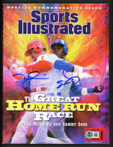 Sammy Sosa & Mark McGwire Autographed Sports Illustrated Magazine 'The Greatest Home Run Race' Chicago Cubs, St. Louis Cardinals Beckett BAS Witness Stock #267407